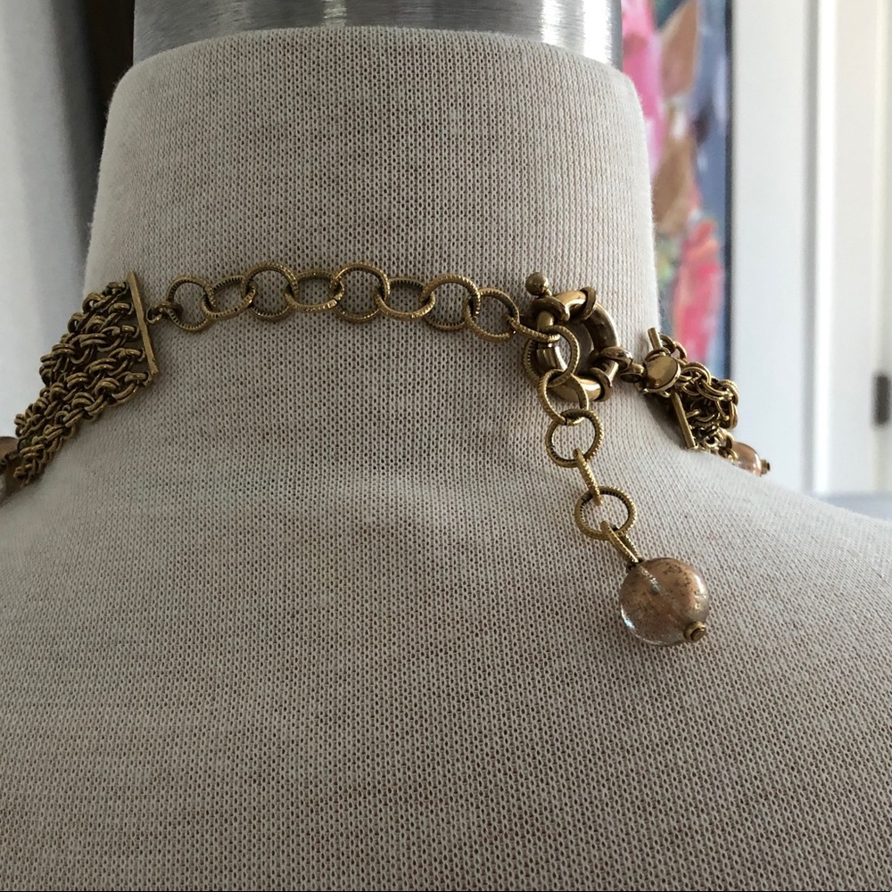 Vintage J.Crew Painted Gold Beaded Necklace - Picture 5 of 8